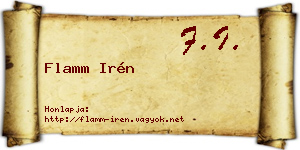 Flamm Irén névjegykártya